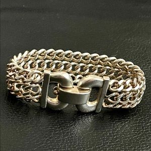 Sterling silver triple figaro Mexican bracelet